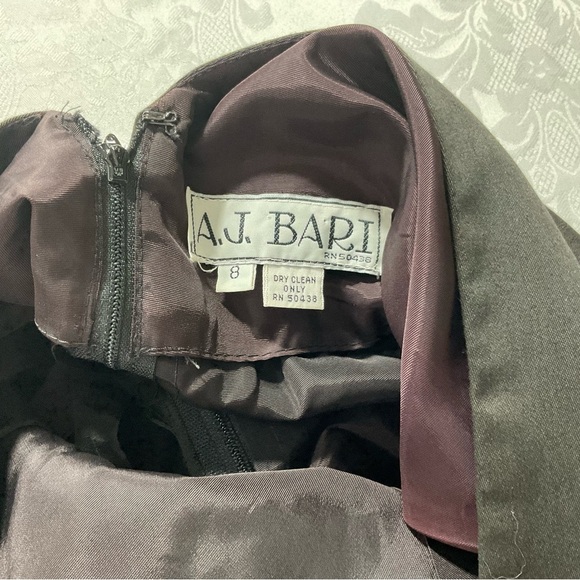 Vintage AJ Bari Dress 80s 90s Dark Pewter Color Dress Size 8 - Picture 11 of 11